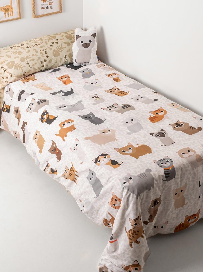 Set copripiumino 2 pezzi Cats "Happyfriday" Bianco - Kiabi