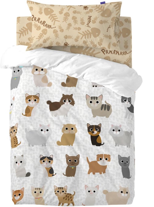 Set copripiumino 2 pezzi Cats "Happyfriday" - Kiabi Set copripiumino 2 pezzi Cats "Happyfriday" - Kiabi