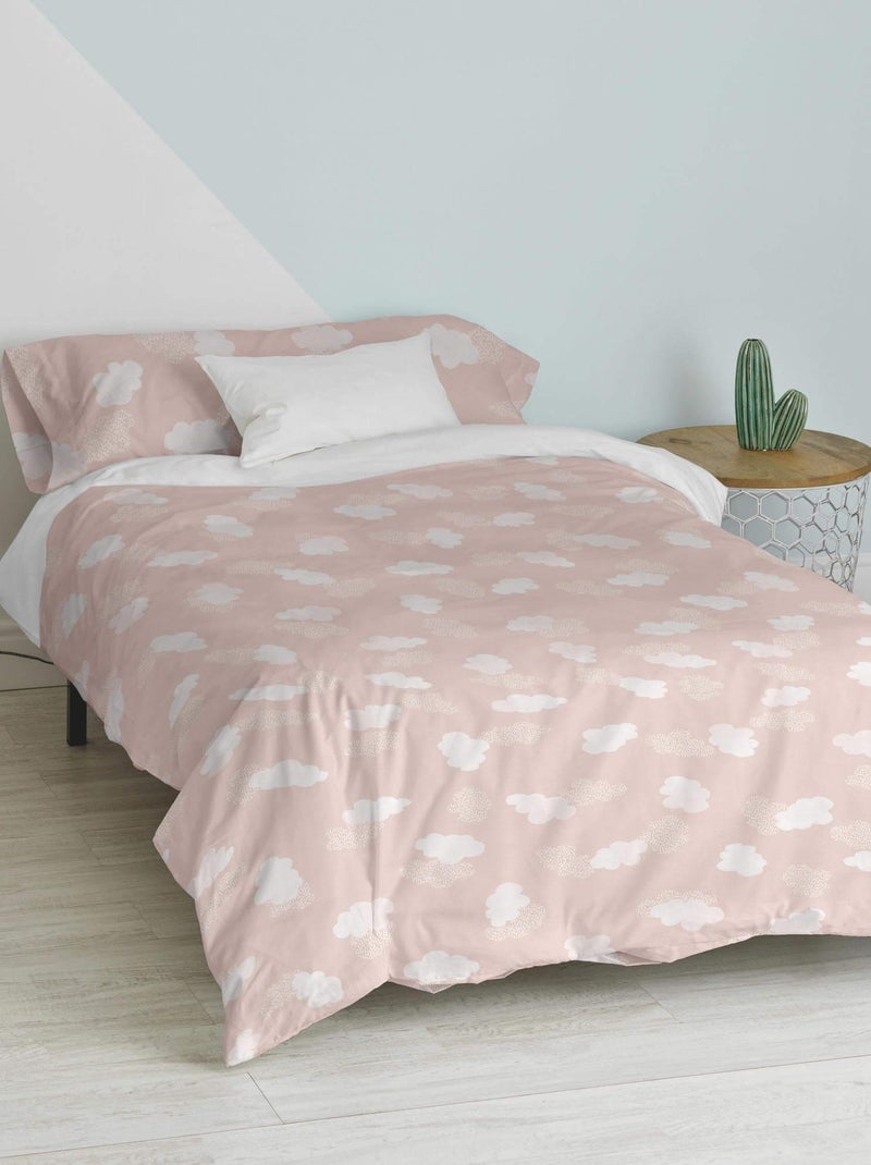 Set copripiumino 2 pezzi Clouds "Happyfriday" Rosa - Kiabi