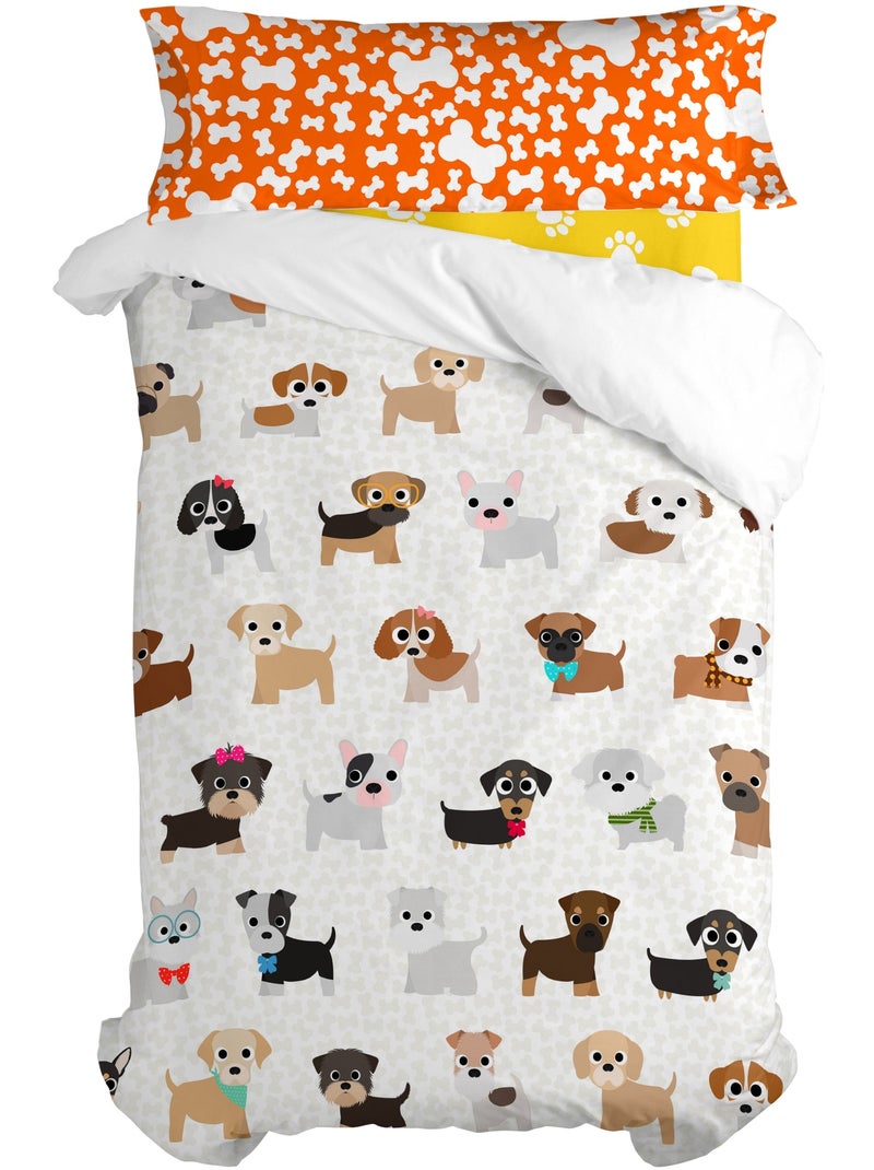 Set copripiumino 2 pezzi Dogs "Happyfriday" Bianco - Kiabi