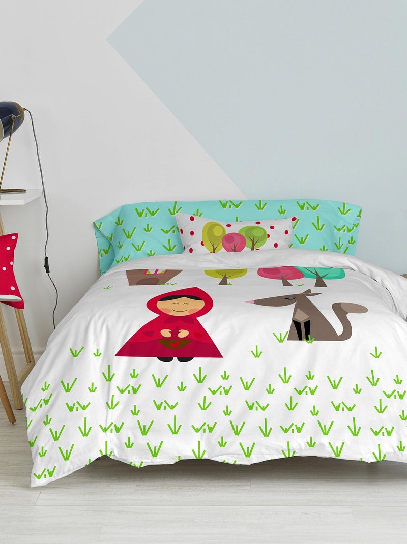 Set copripiumino 2 pezzi Grandma "Happyfriday" Blu Rosso - Kiabi