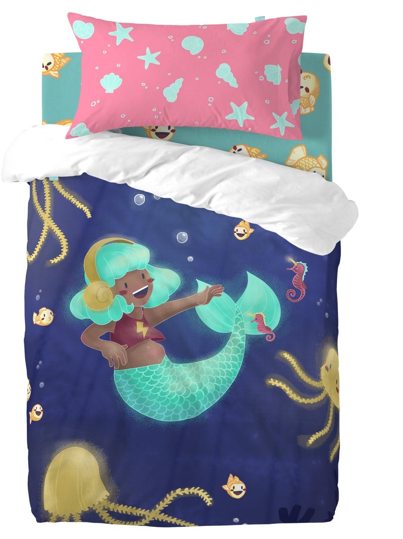 Set copripiumino 2 pezzi Happy mermaid "Happyfriday" Multicolore - Kiabi