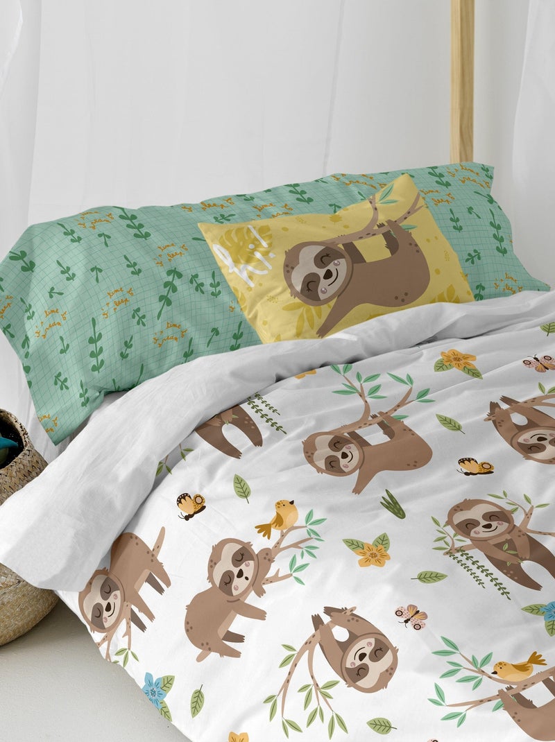 Set copripiumino 2 pezzi Happy sloth "Happyfriday" Bianco - Kiabi
