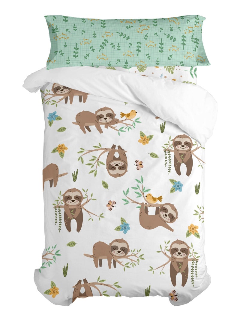 Set copripiumino 2 pezzi Happy sloth "Happyfriday" Bianco - Kiabi