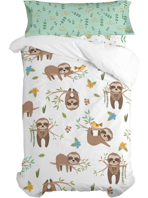 Set copripiumino 2 pezzi Happy sloth "Happyfriday" - Kiabi Set copripiumino 2 pezzi Happy sloth "Happyfriday" - Kiabi
