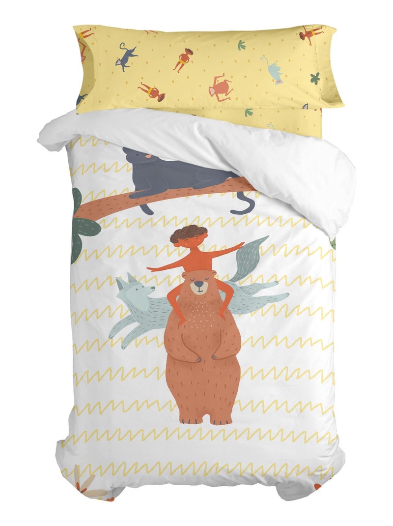 Set copripiumino 2 pezzi Jungle life "Happyfriday" Bianco - Kiabi