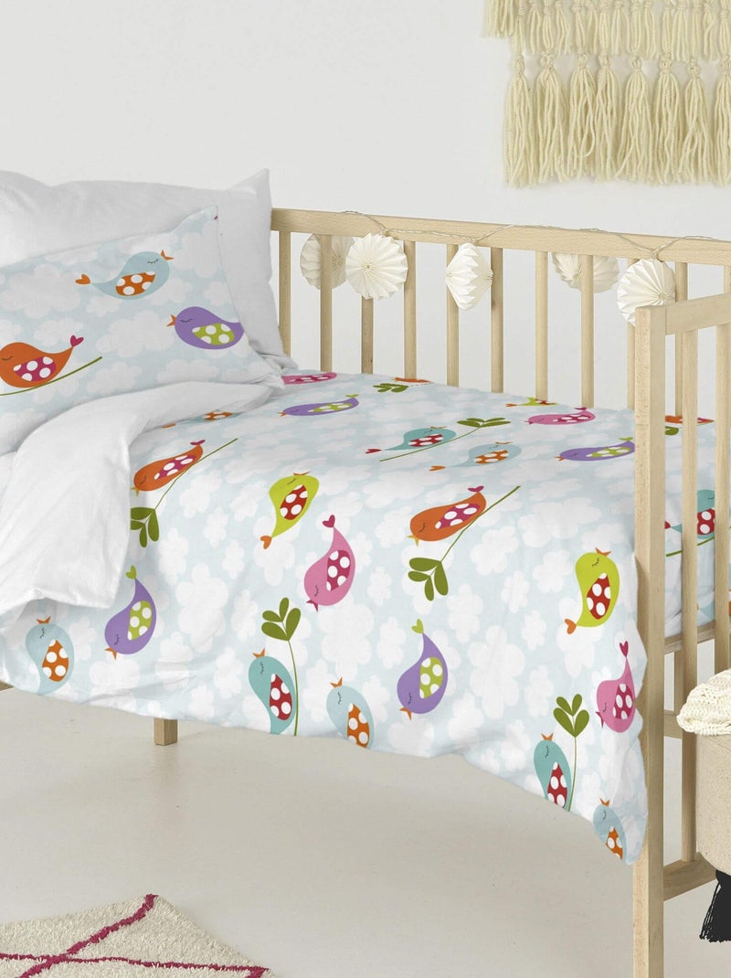 Set copripiumino 2 pezzi Little birds "Happyfriday" Blu Rosa - Kiabi
