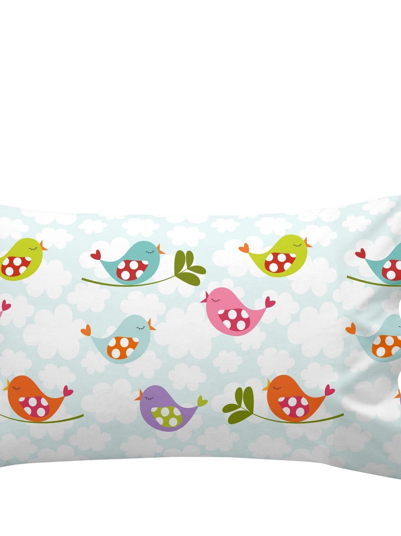 Set copripiumino 2 pezzi Little birds "Happyfriday" Blu Rosa - Kiabi