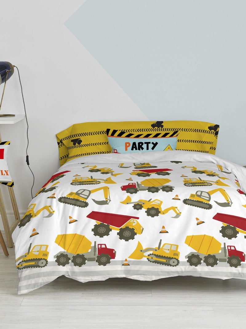Set copripiumino 2 pezzi Machinery "Happyfriday" Bianco - Kiabi