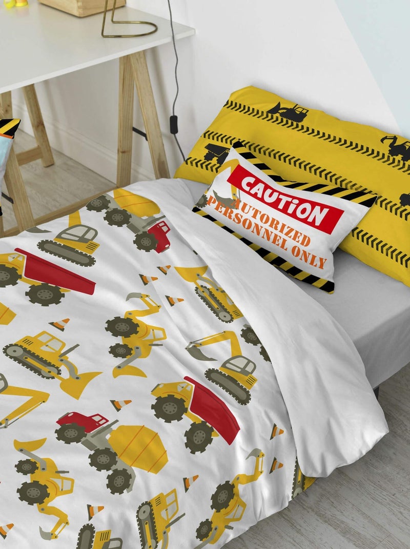 Set copripiumino 2 pezzi Machinery "Happyfriday" Bianco - Kiabi