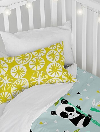 Set copripiumino 2 pezzi Panda garden blue "Happyfriday