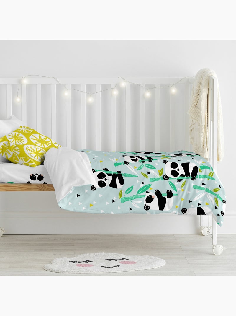 Set copripiumino 2 pezzi Panda garden blue "Happyfriday" Blu - Kiabi