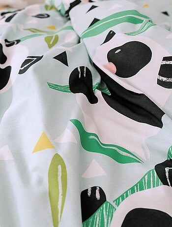 Set copripiumino 2 pezzi Panda garden blue "Happyfriday