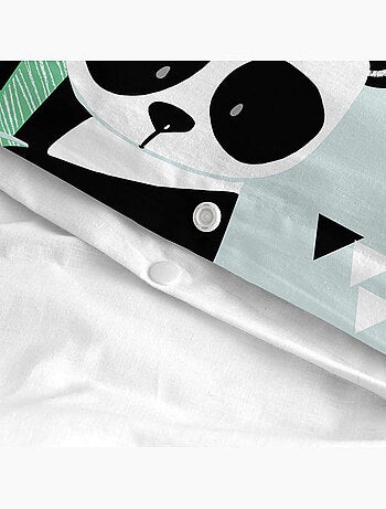 Set copripiumino 2 pezzi Panda garden blue "Happyfriday
