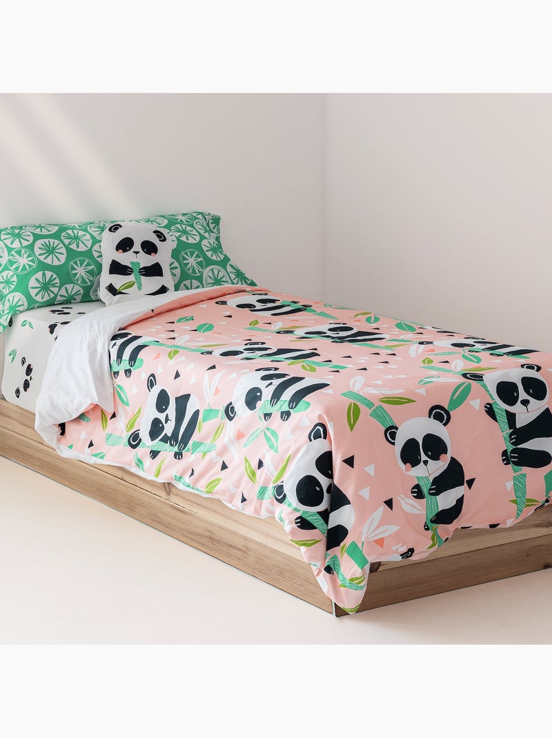 Set copripiumino 2 pezzi Panda garden "Happyfriday" Rosa - Kiabi