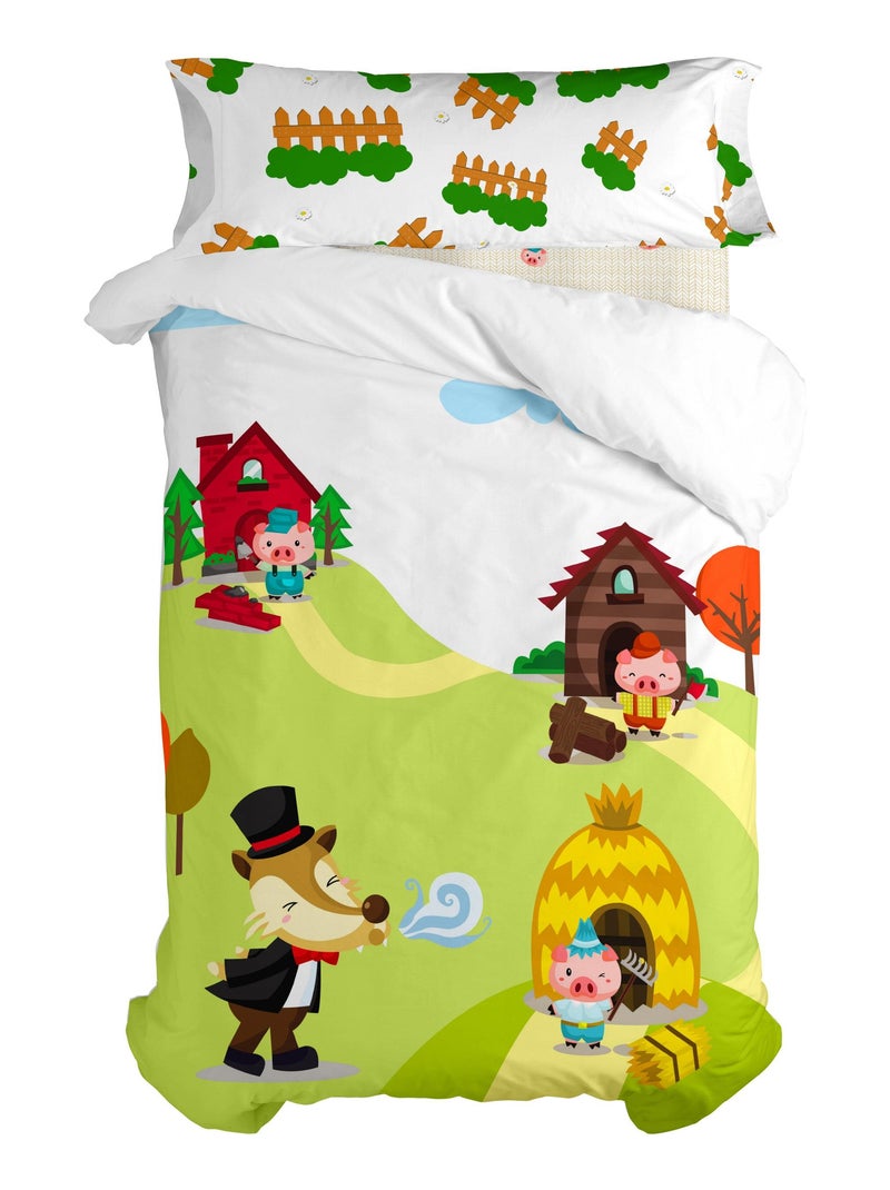 Set copripiumino 2 pezzi Piggys "Happyfriday" Bianco - Kiabi