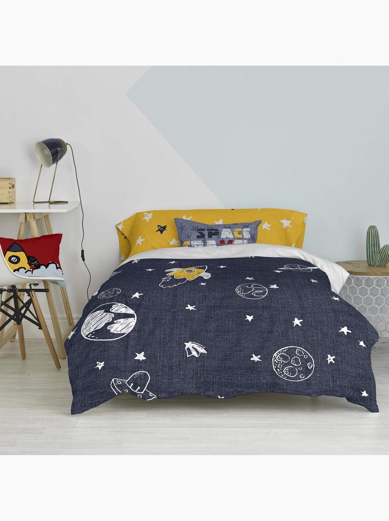 Set copripiumino 2 pezzi Starspace "Happyfriday" Bianco - Kiabi