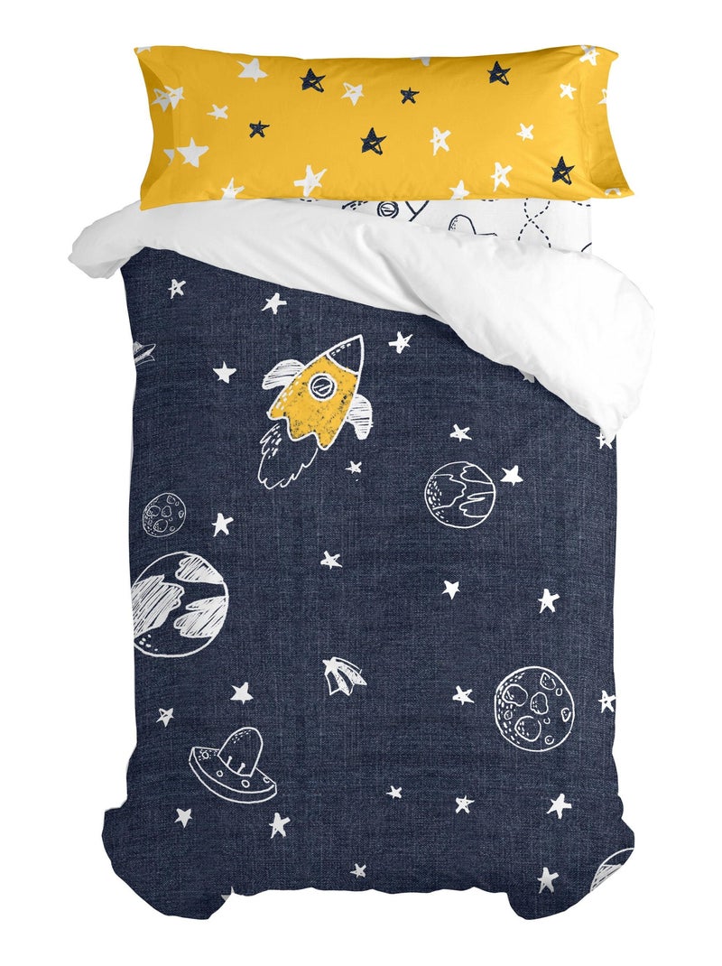 Set copripiumino 2 pezzi Starspace "Happyfriday" Bianco - Kiabi