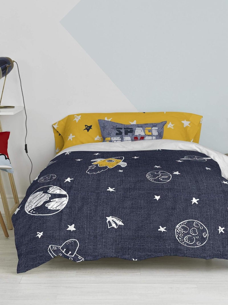 Set copripiumino 2 pezzi Starspace "Happyfriday" Blu - Kiabi