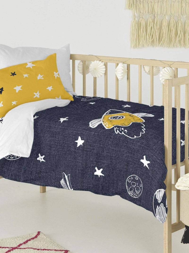 Set copripiumino 2 pezzi Starspace "Happyfriday" Blu Giallo - Kiabi