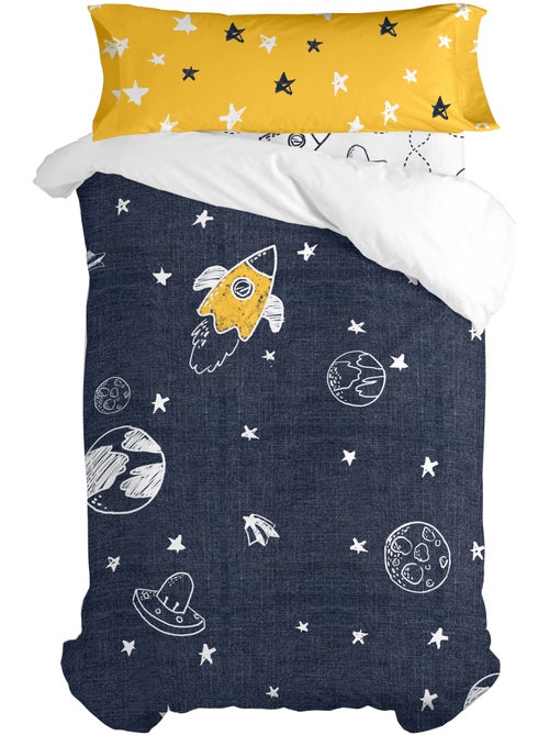 Set copripiumino 2 pezzi Starspace "Happyfriday" - Kiabi Set copripiumino 2 pezzi Starspace "Happyfriday" - Kiabi
