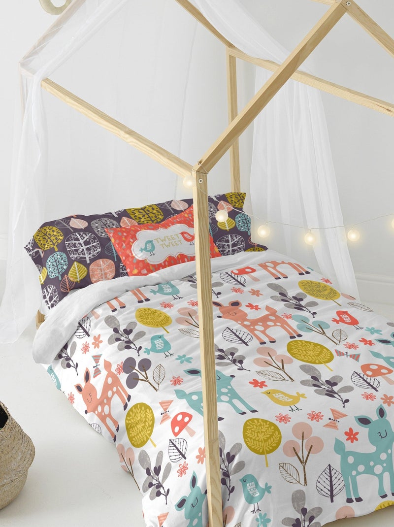 Set copripiumino 2 pezzi Woodland "Happyfriday" Bianco - Kiabi
