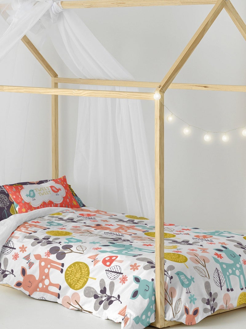Set copripiumino 2 pezzi Woodland "Happyfriday" Bianco - Kiabi