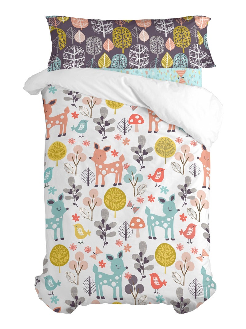 Set copripiumino 2 pezzi Woodland "Happyfriday" Bianco - Kiabi
