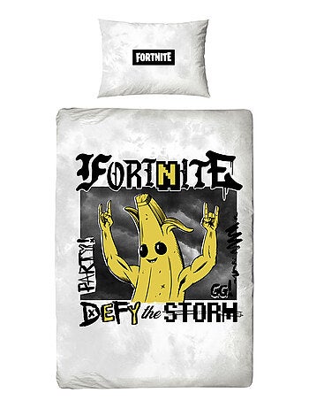 Set Copripiumino Bambino Stampato Reversibile Fortnite BANANA, Copripiumino 140x200 cm
