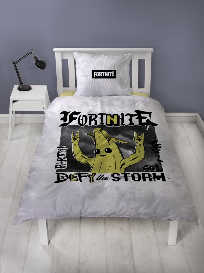 Set Copripiumino Bambino Stampato Reversibile Fortnite BANANA, Copripiumino 140x200 cm Bianco - Kiabi
