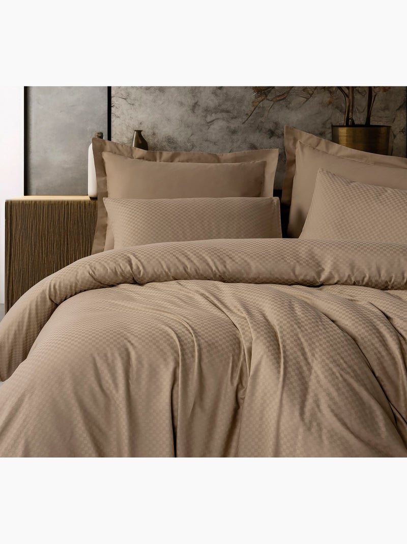 Set copripiumino , cotone jacquard Beige - Kiabi