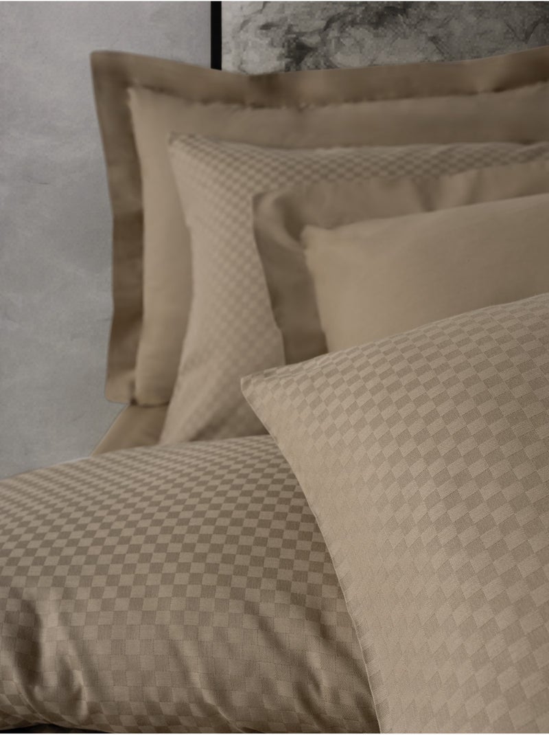 Set copripiumino , cotone jacquard Beige - Kiabi