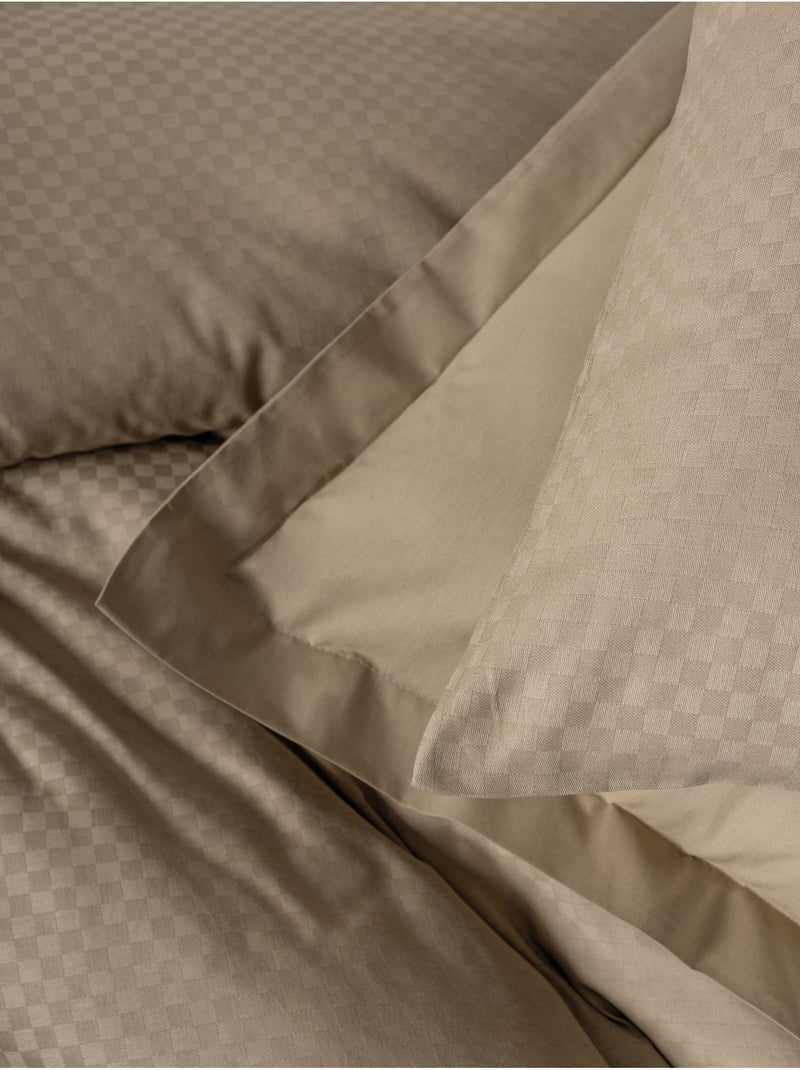 Set copripiumino , cotone jacquard Beige - Kiabi