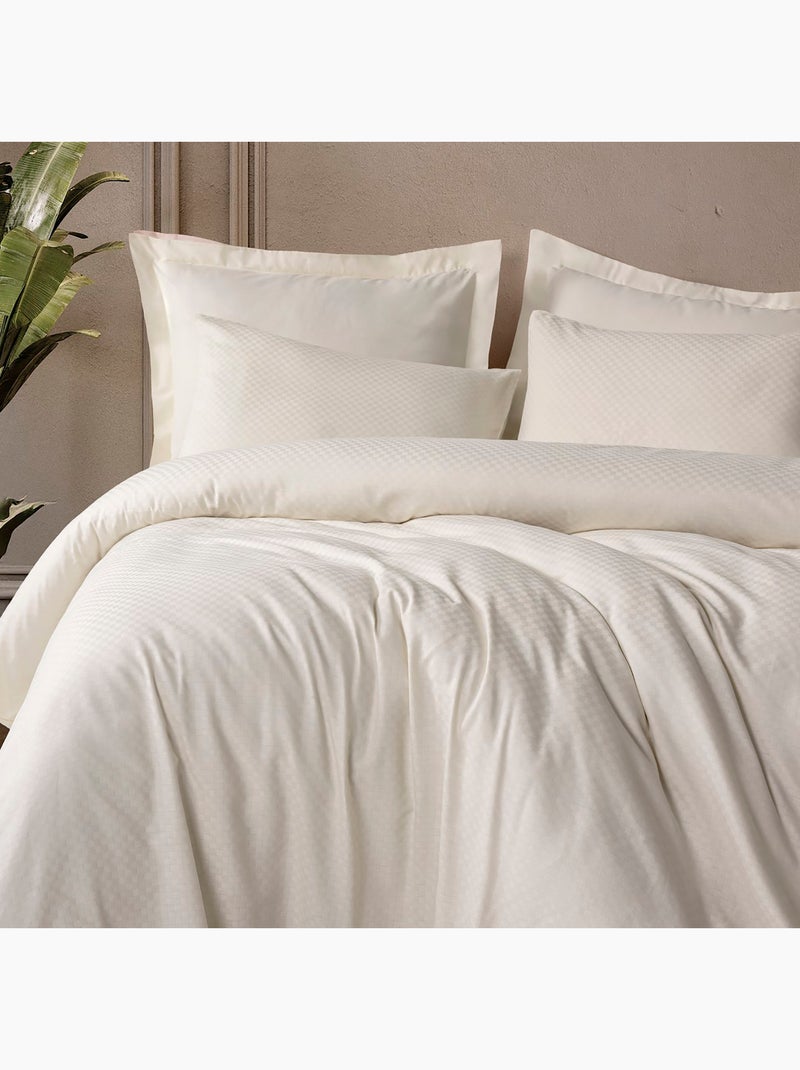 Set copripiumino , cotone jacquard Crema - Kiabi