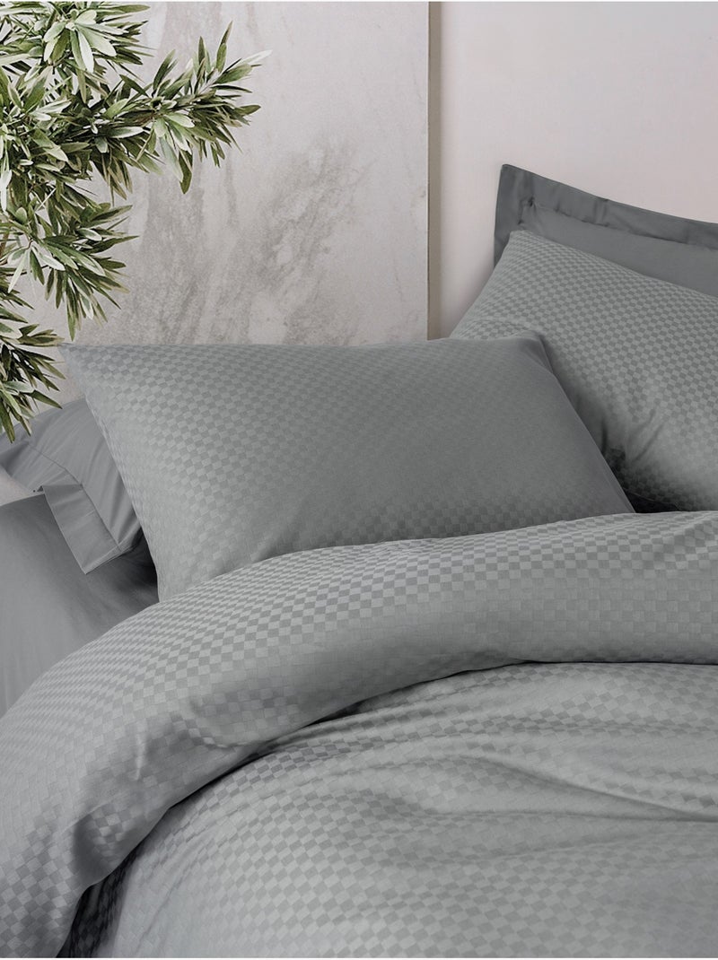 Set copripiumino , cotone jacquard Grigio - Kiabi