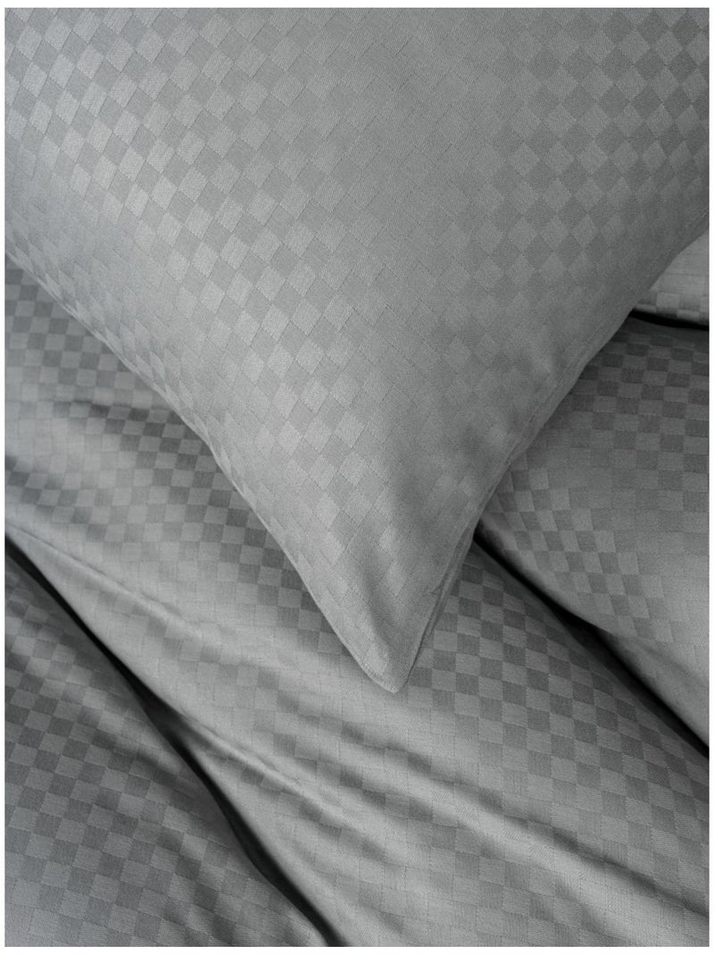 Set copripiumino , cotone jacquard Grigio - Kiabi