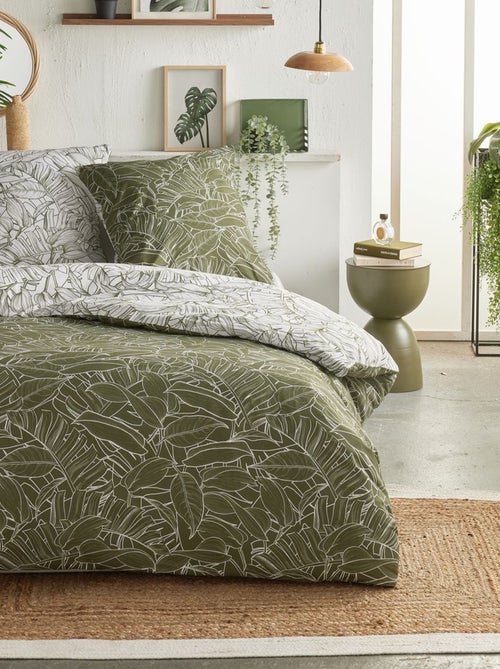 Set copripiumino stampato con foglie - 2 persone - Kiabi