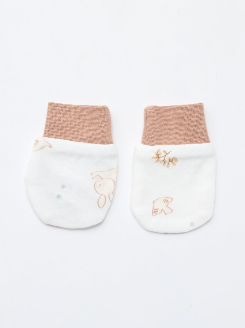 Set cuffia + guanti nascita 'Petit Béguin' Bianco - Kiabi