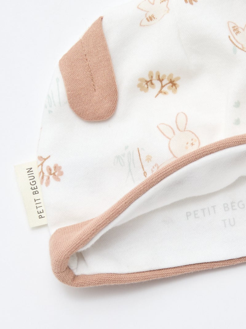 Set cuffia + guanti nascita 'Petit Béguin' Bianco - Kiabi