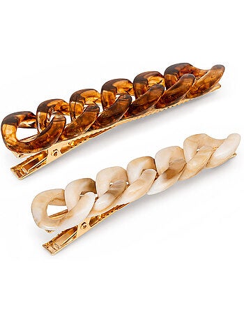 Set da 2 fermagli per capelli con maglie larghe