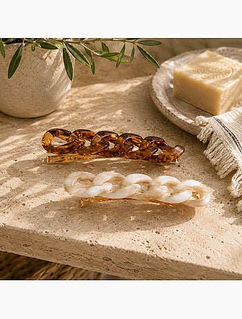 Set da 2 fermagli per capelli con maglie larghe