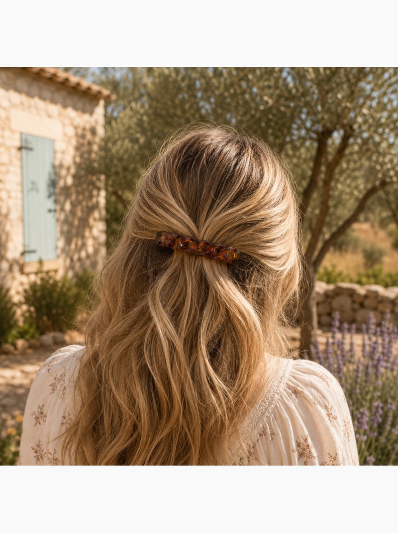 Set da 2 fermagli per capelli con maglie larghe Champagne - Kiabi