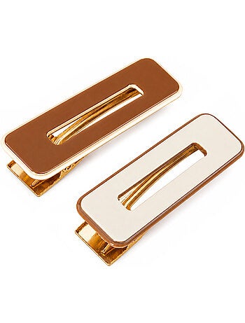 Set da 2 fermagli per capelli rettangolari minimalisti