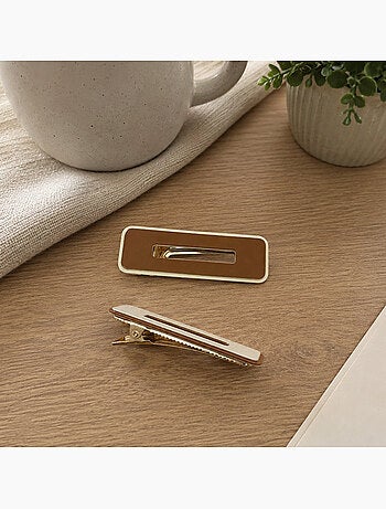 Set da 2 fermagli per capelli rettangolari minimalisti