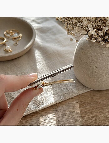 Set da 2 fermagli per capelli rettangolari minimalisti