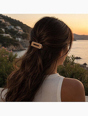 Set da 2 fermagli per capelli rettangolari minimalisti