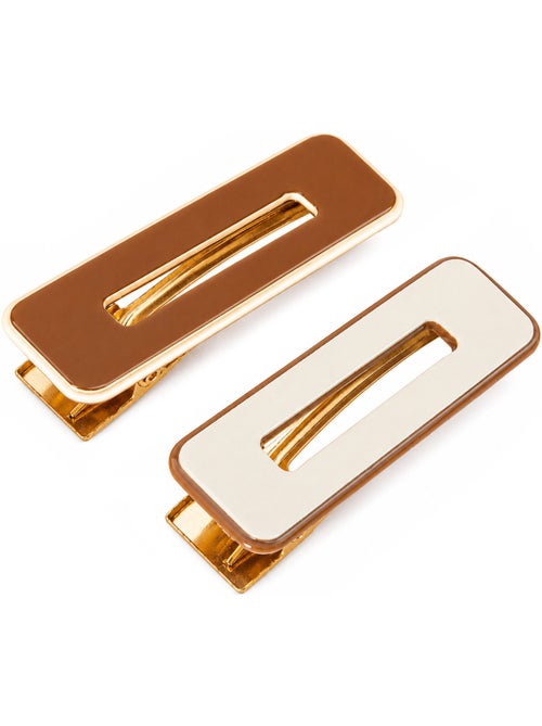 Set da 2 fermagli per capelli rettangolari minimalisti - Kiabi