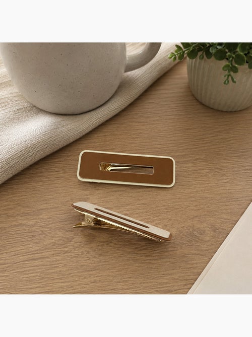 Set da 2 fermagli per capelli rettangolari minimalisti - Kiabi