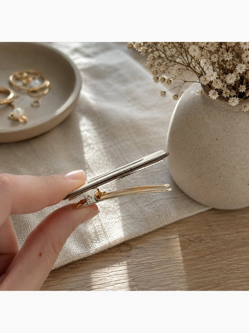 Set da 2 fermagli per capelli rettangolari minimalisti - Kiabi