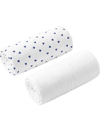 Set da 2 lenzuolini con angoli per culla in garza cotone | sevira kids | sevira kids